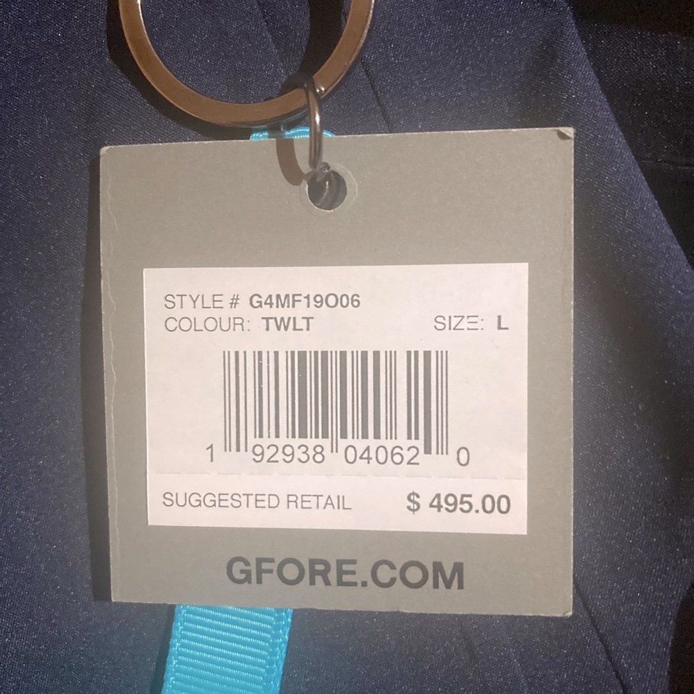 New with Tags G/Fore Men’s Navy Blue Rain Jacket